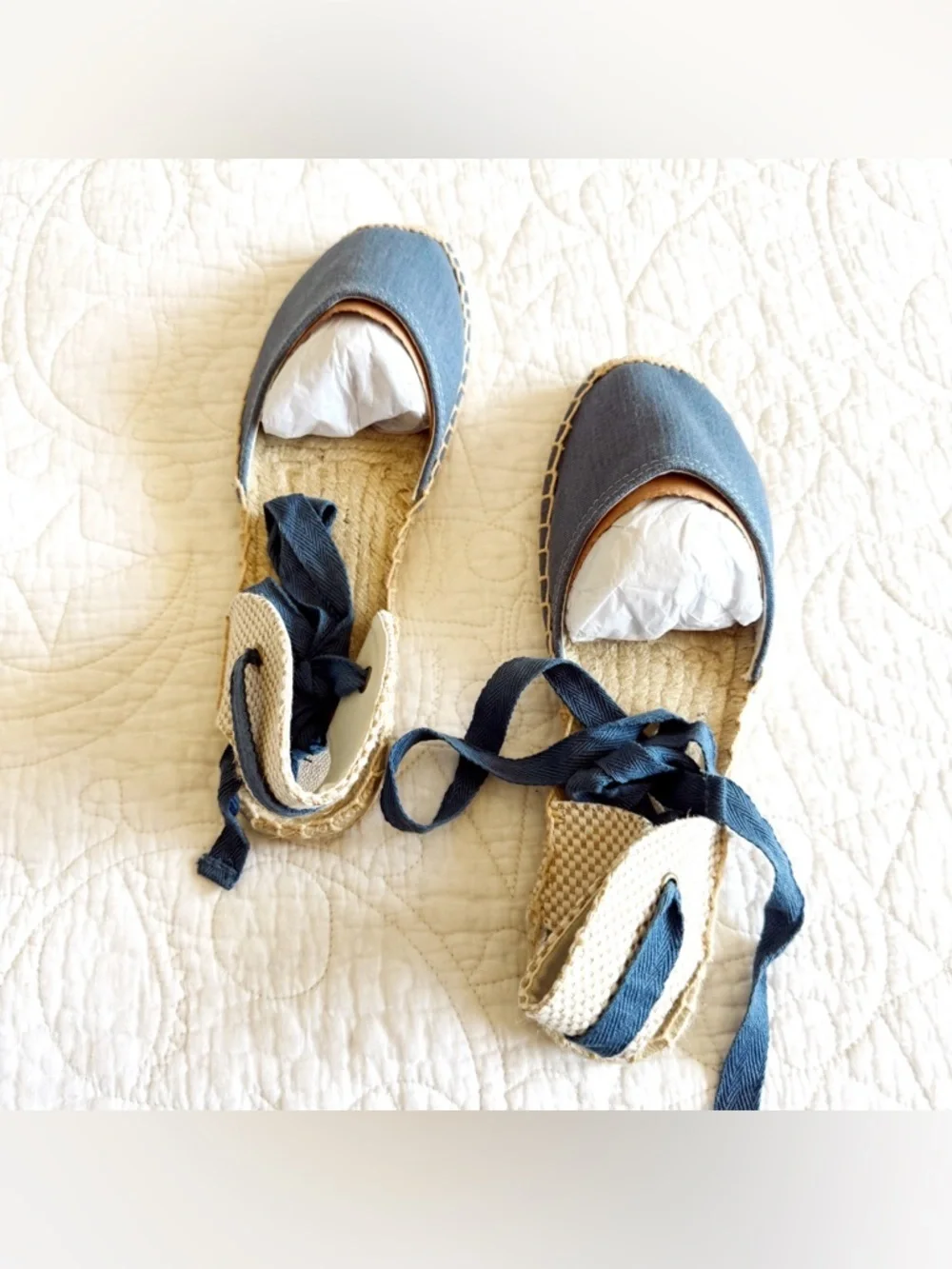 A Couple Of Lines Blue Spanish Espadrille Flats Women’s Size 8.5 NWT